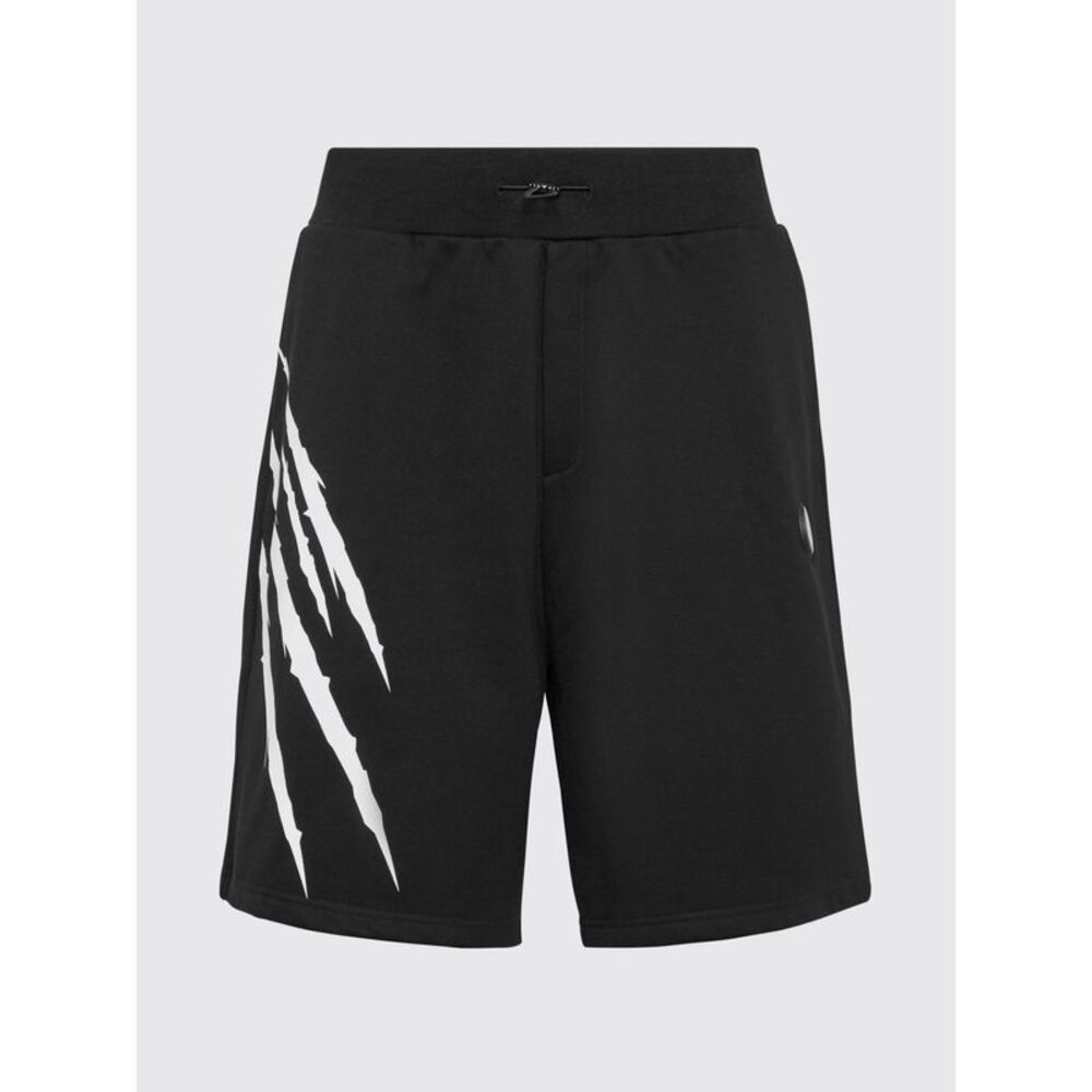 Plein Sport Scratch Cotton Jersey Sports Shorts With Contrasting Logo
